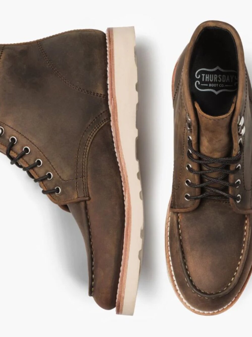 Thursday Boot Company Brown Leather Moc Toe Boots